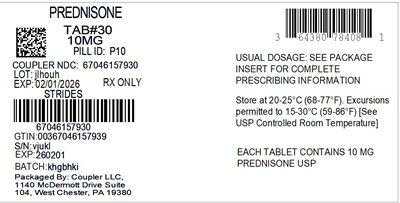 Label (64380 784 08 Prednisone 10mg 67046 1579 80)
